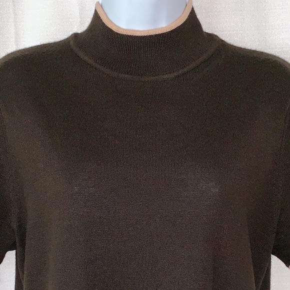 EUC- TAHARI ASL Pink Trim Mock Neck Sweater!! - Picture 5 of 6